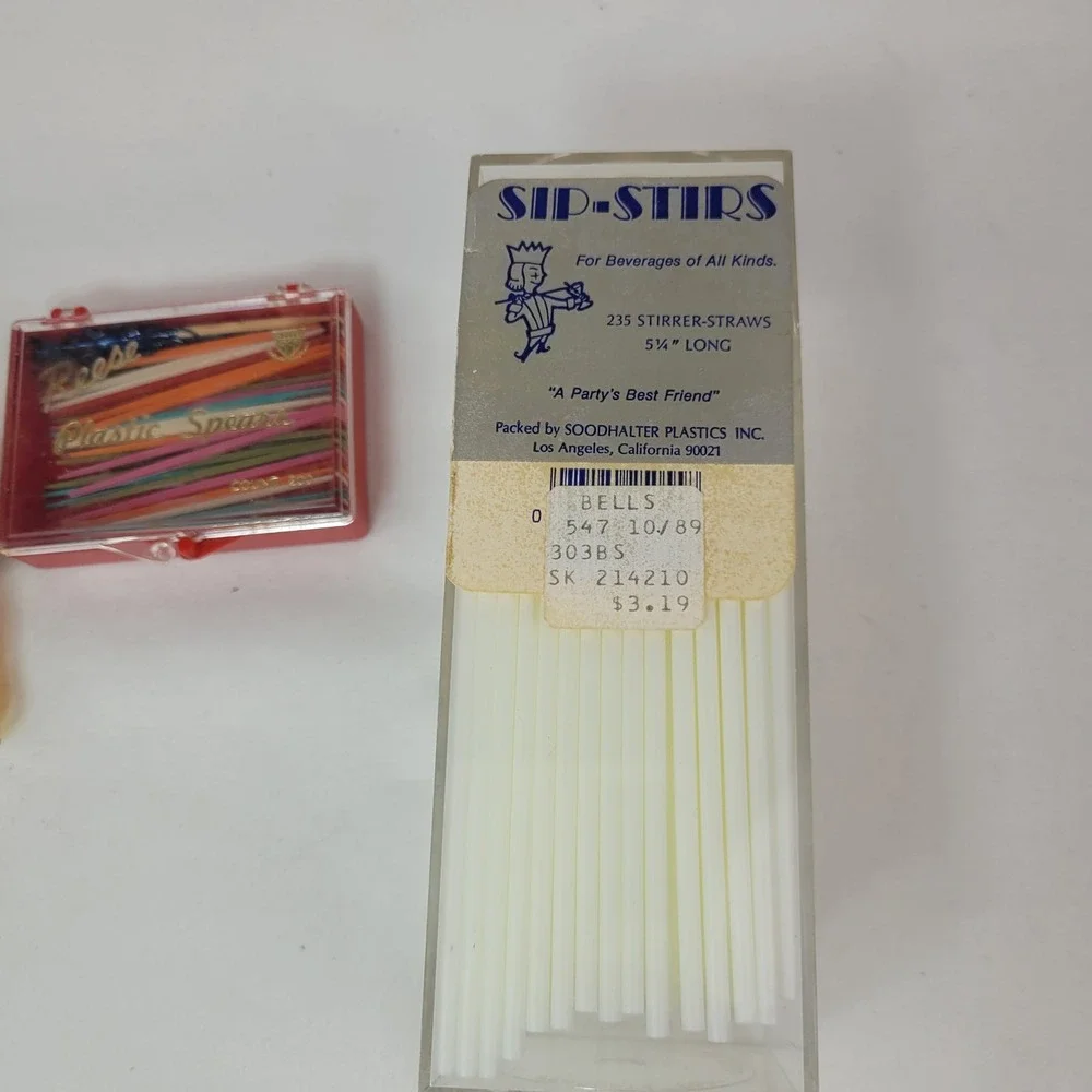 Vintage Barware Lot Swizzle Sticks Cocktail Picks Reese Spears Sip-Stirs Iberia